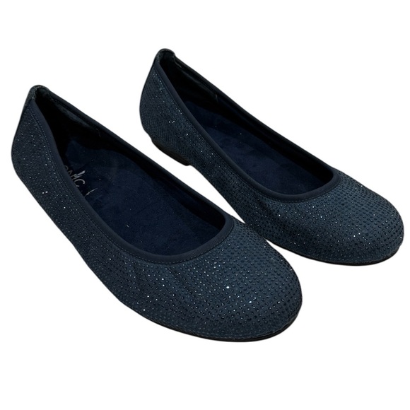 Vionic Womens Willow Ballet Flats Navy Sparkle Slip On Round Toe Sz 10 Rhineston - Picture 1 of 11